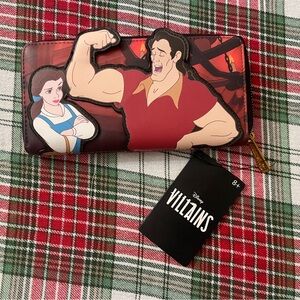Disney Gaston and Belle Red and Brown Men's Wallet